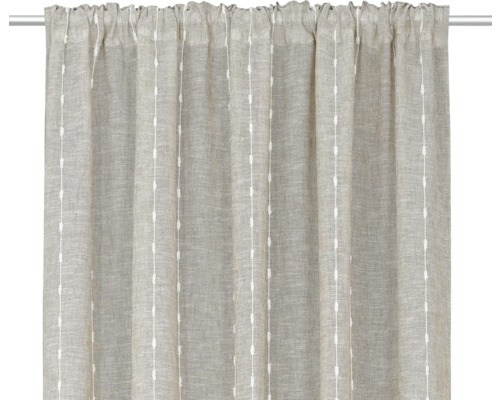 Gordijn met rimpelband en gestikte strepen