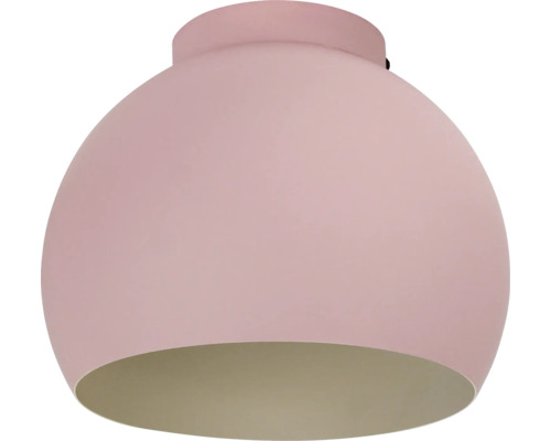 Roze plafondlamp met halfronde lampenkap
