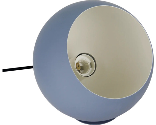 Blauwe bolvormige lamp met fitting