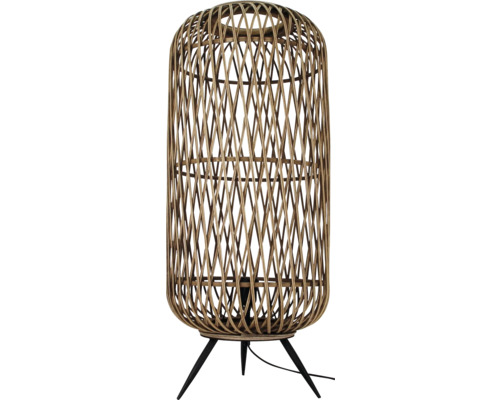 Vloerlamp van rotan met zwarte voet