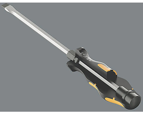 Schroevendraaier met platte kop en zwarte handgreep