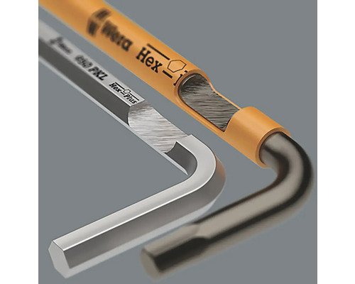 Gedetailleerde weergave van twee Wera zeskantsleutels