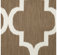 Detailweergave van een tapijt met geometrisch patroon