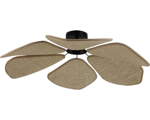 Plafondventilator met bladen van natuurlijk materiaal