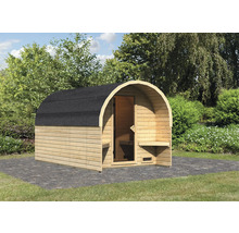 Houten vassauna in de tuin