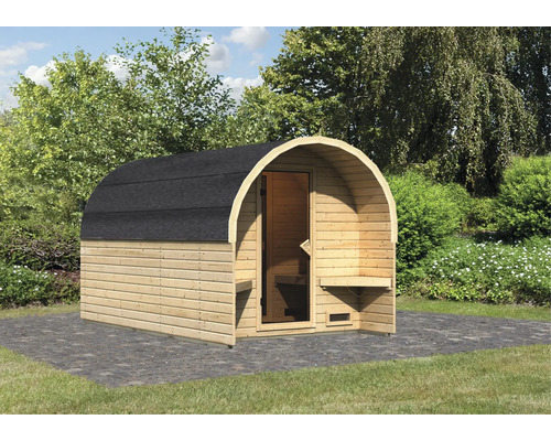 Houten vassauna in de tuin