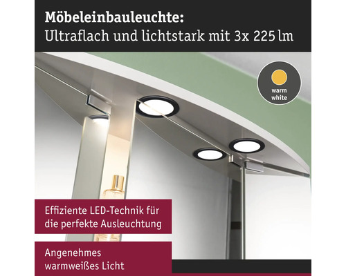 Meubel inbouwlamp met ledspots in een spiegelkast