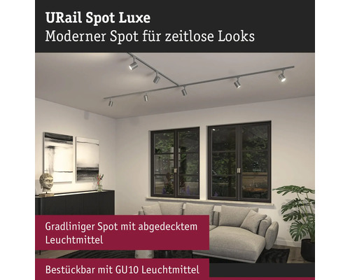 URail Spot Luxe aan het plafond in een woonkamer