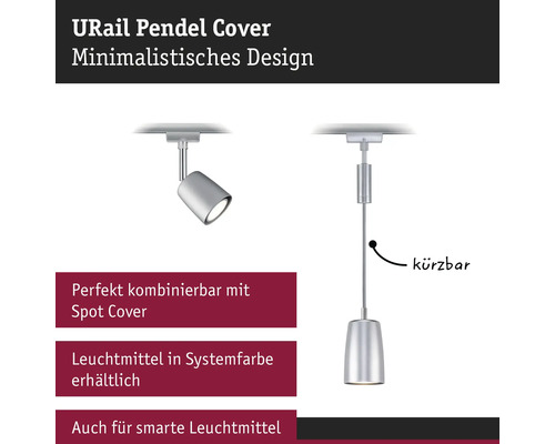 URail pendelarmatuur met minimalistisch design, te combineren met spotcover