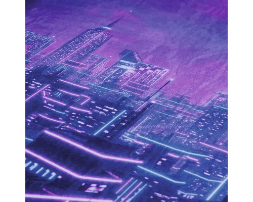 Abstracte afbeelding van een stad met gloeiende lijnen