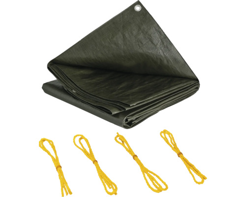 Afdekzeil met ogen en touwen