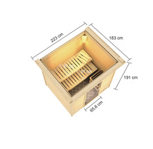 Afmetingen van een sauna met banken