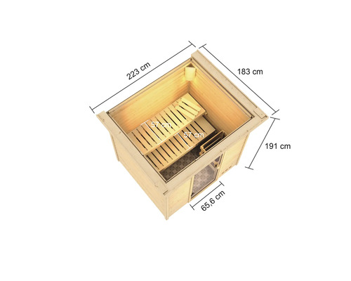 Afmetingen van een sauna met banken