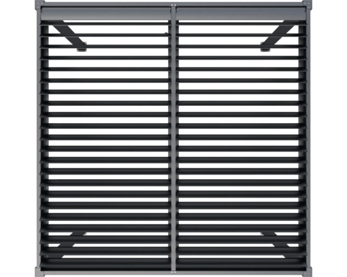 Vensterluik met horizontale lamellen