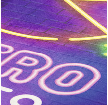 Decoratieve poster met neonletters en bakstenen muur achtergrond