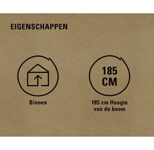 Eigenschappen: Geschikt voor binnen, boomhoogte 185 cm