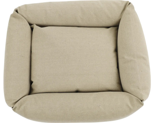 Beige hondenmand met rechthoekige vorm en gewatteerde rand