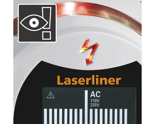 Laserliner productweergave met symbolen en logo''s