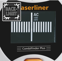 Laserliner CombiFinder Plus met achtergrondverlichting en AC-spanningsindicator