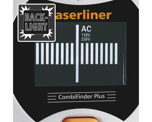 Laserliner CombiFinder Plus met achtergrondverlichting en AC-spanningsindicator