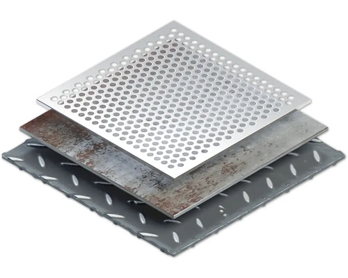 Afbeelding van geperforeerde plaat, stalen plaat en traanplaat