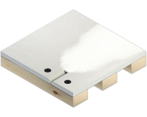 Verbinding van twee gipsplaten met schroeven op een houten constructie