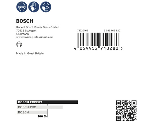 Bedrijfsinformatie en barcode van Bosch