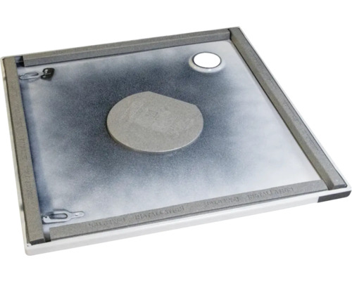 Vierkante douchebak met afvoer en montage-elementen