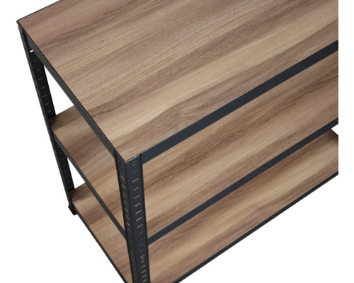 Stellingkast met houtlook en metalen elementen