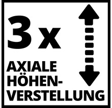 Symbool voor drievoudige axiale hoogteverstelling