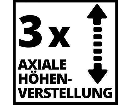 Symbool voor drievoudige axiale hoogteverstelling