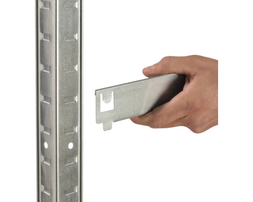 Metalen legbordframe en legborddrager voor een rekken systeem