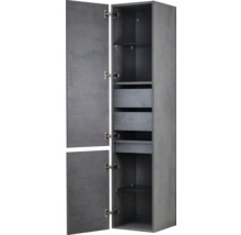 Hoge kast met twee laden, twee vakken en twee deuren