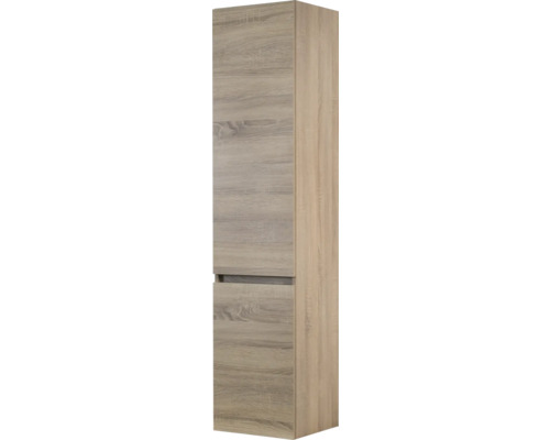 Hoge kast van houtmateriaal met lade