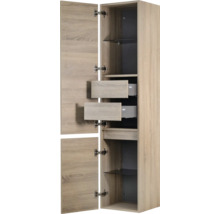 Hoge kast met twee laden en legplanken