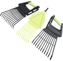 Drie bladharken en tuinharken met handvat