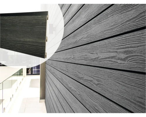 EVA-LAST Gevelbekleding Coal Black Apex XL 5900x152/163x24,5 mm Gevel met kunststof panelen in houtlook