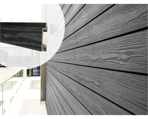 EVA-LAST Gevelbekleding Coal Black Apex XM 5900x76/88x34,5 mm Gevelbekleding met houtlook en profiel