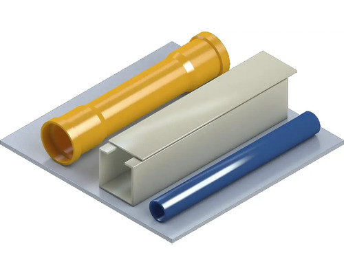 Afbeelding van verschillende buizen en een kabelgoot.