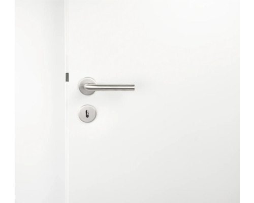 Witte deur met handgreep en sleutelgat