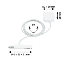 Witte USB-verbinding met kabel, lengte 2 meter