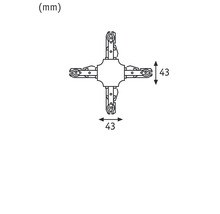 Technische tekening van een verbindingsstuk met afmetingen