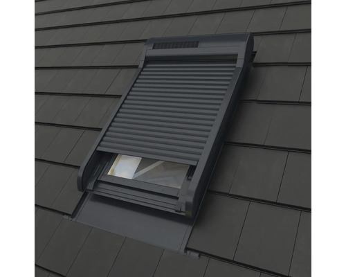 Dakvensterrolluik op een pannendak
