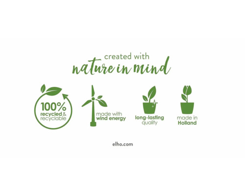 Keurmerken: 100 procent gerecycled en recyclebaar, gemaakt met windenergie, lange levensduur, gemaakt in Nederland