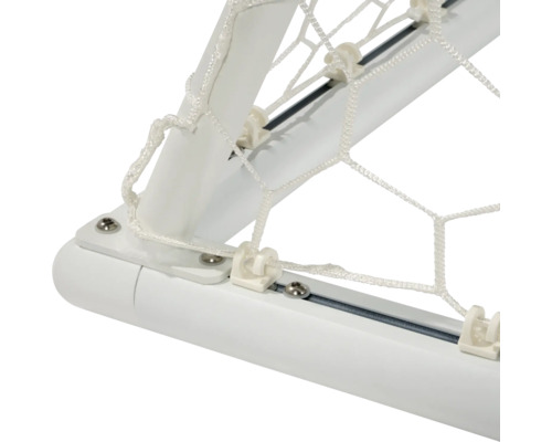 Detailopname van een voetbaldoel met net