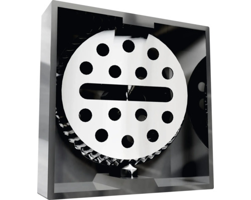 Badkameraccessoire met ronde, geperforeerde afdekplaat