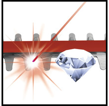 Illustratie van een heggenschaar met diamantgeslepen mes