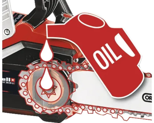 Symbool voor automatische kettingsmering van een kettingzaag