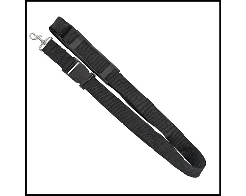 Stoffen schouderriem met gesp en karabijnhaak