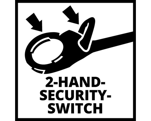 Symbool voor veiligheidsschakelaar met twee handen